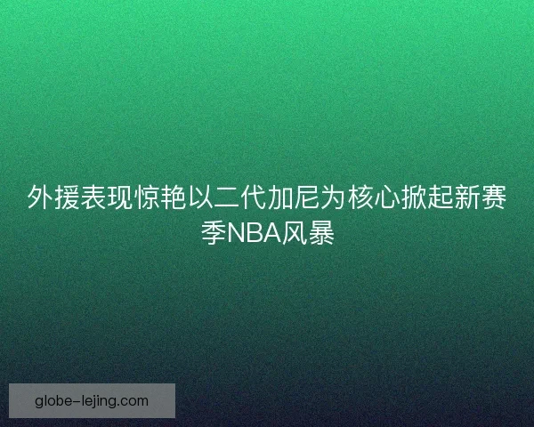 外援表现惊艳以二代加尼为核心掀起新赛季NBA风暴